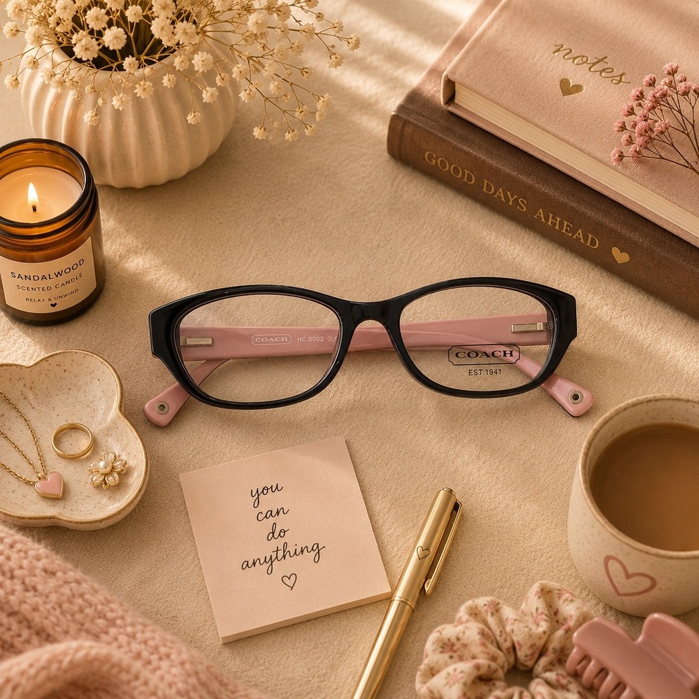 Coach HC6002 Cecilia Black & Pink Eyeglasses Frames Designer Eyewear